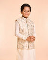 Manyavar Boys Elegant Cream Kurta Jacket Set