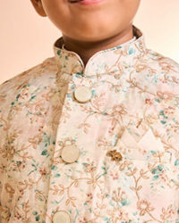 Manyavar Boys Elegant Cream Kurta Jacket Set