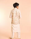 Manyavar Boys Elegant Cream Kurta Jacket Set