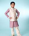 Manyavar Boys Lilac Kurta Jacket Set
