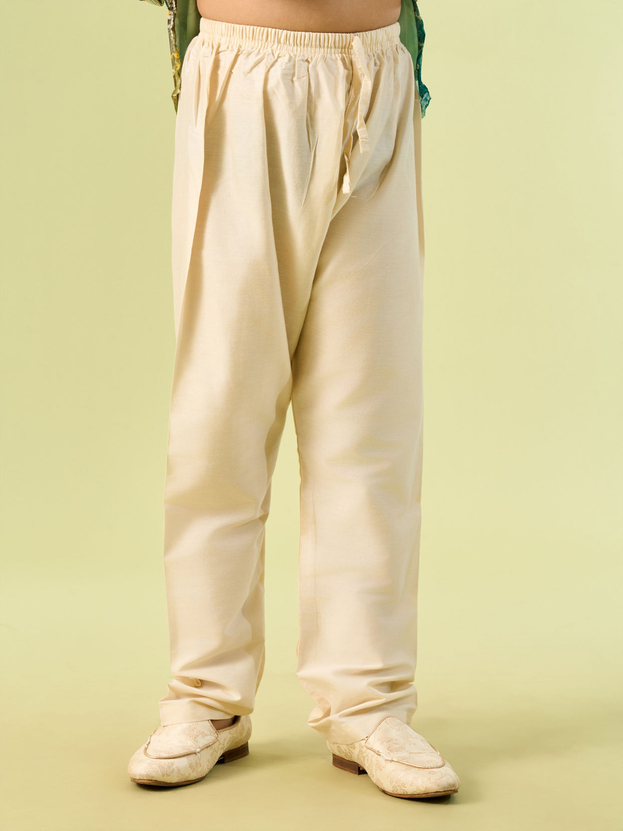 Manyavar Boys Aqua Green Georgette Kurta Jacket Set