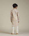 Manyavar Boys Boys Light Orange Paisley Printed Angrakha Style Kurta Set