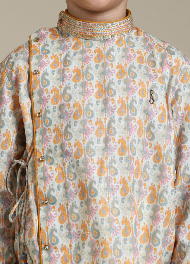 Boy Parrot Kurta Salwar Set- Orange main image 0