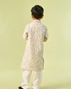 Manyavar Boys Cream Kurta Pajama Elegance