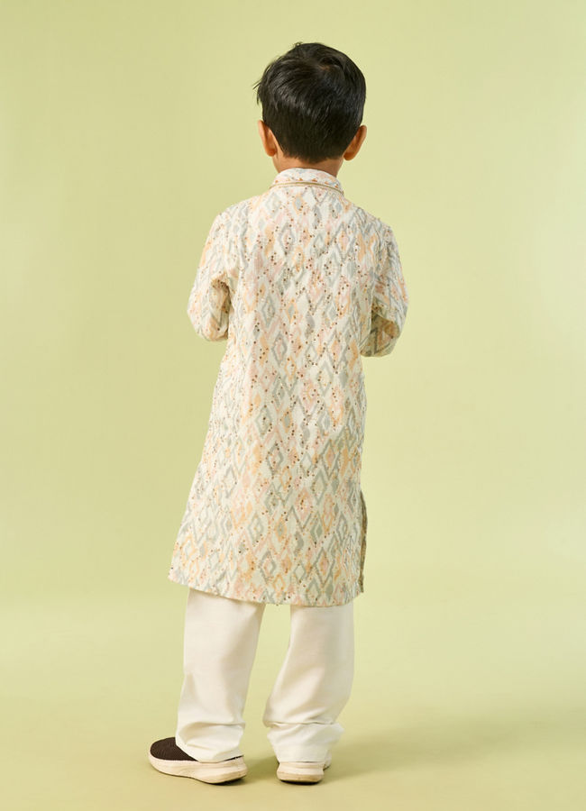 Manyavar Boys Cream Kurta Pajama Elegance
