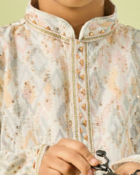 Manyavar Boys Cream Kurta Pajama Elegance