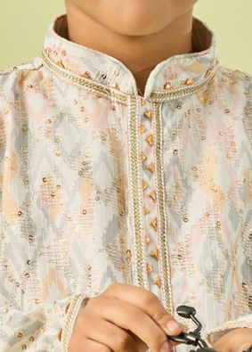 Manyavar Boys Cream Kurta Pajama Elegance