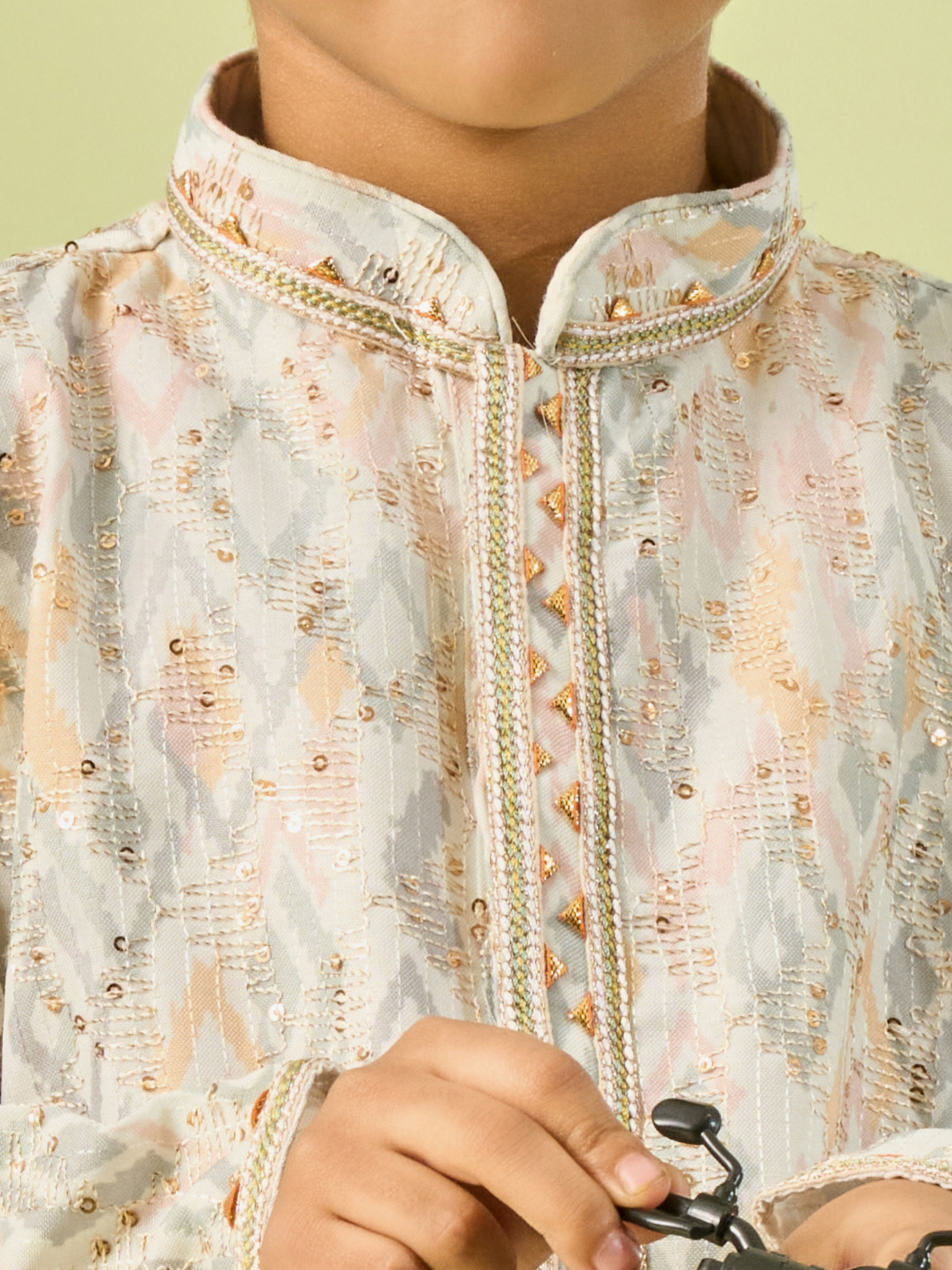 Manyavar Boys Cream Kurta Pajama Elegance