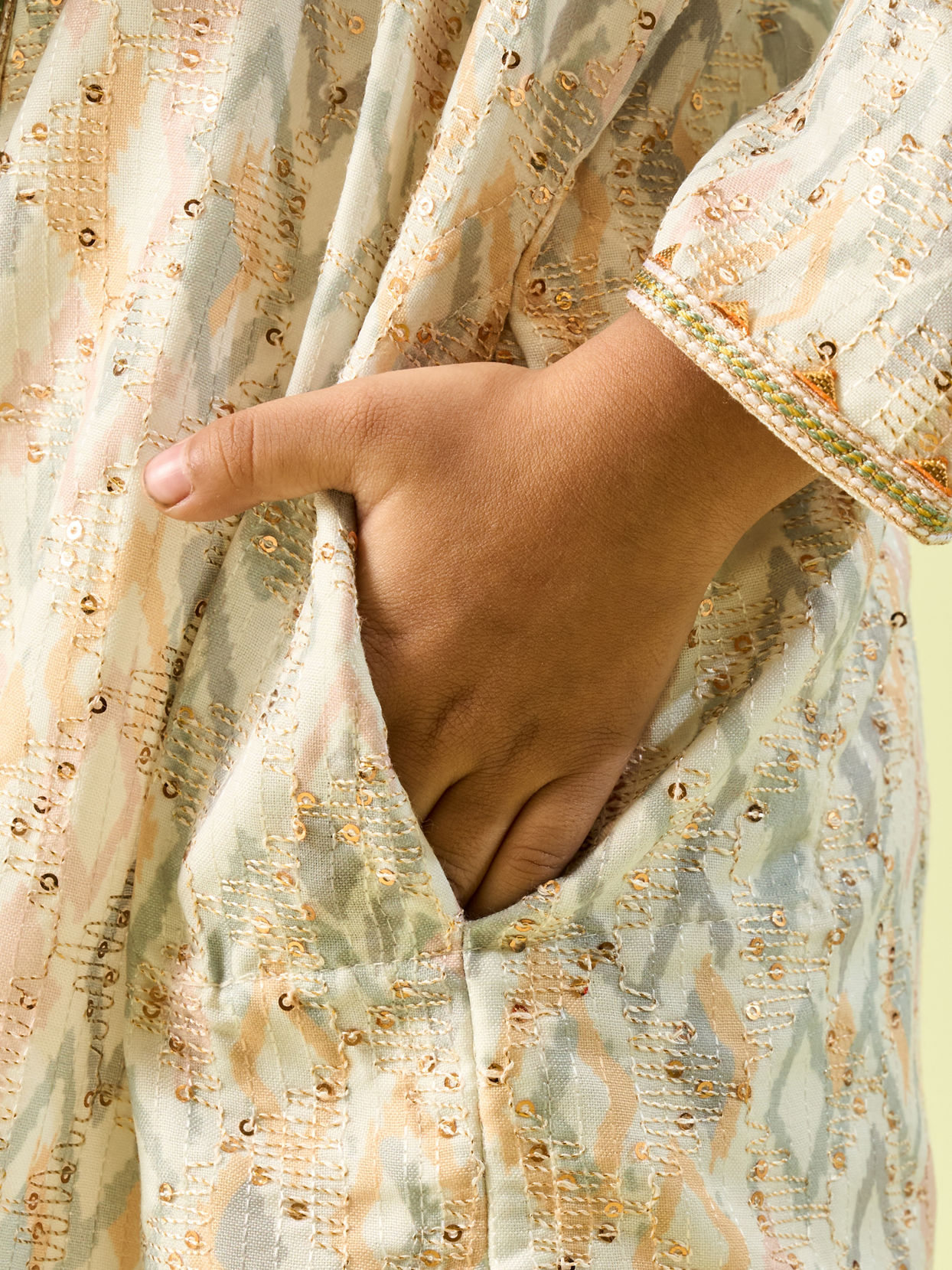 Manyavar Boys Cream Kurta Pajama Elegance