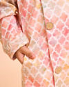 Manyavar Boys Peach Elegance Satin Kurta Pajama