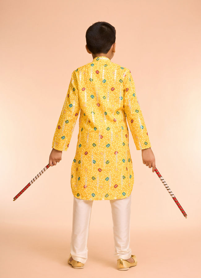 Manyavar Boys Sunlit Yellow Kurta Pajama Set