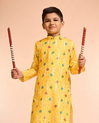 Manyavar Boys Sunlit Yellow Kurta Pajama Set