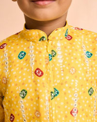 Manyavar Boys Sunlit Yellow Kurta Pajama Set
