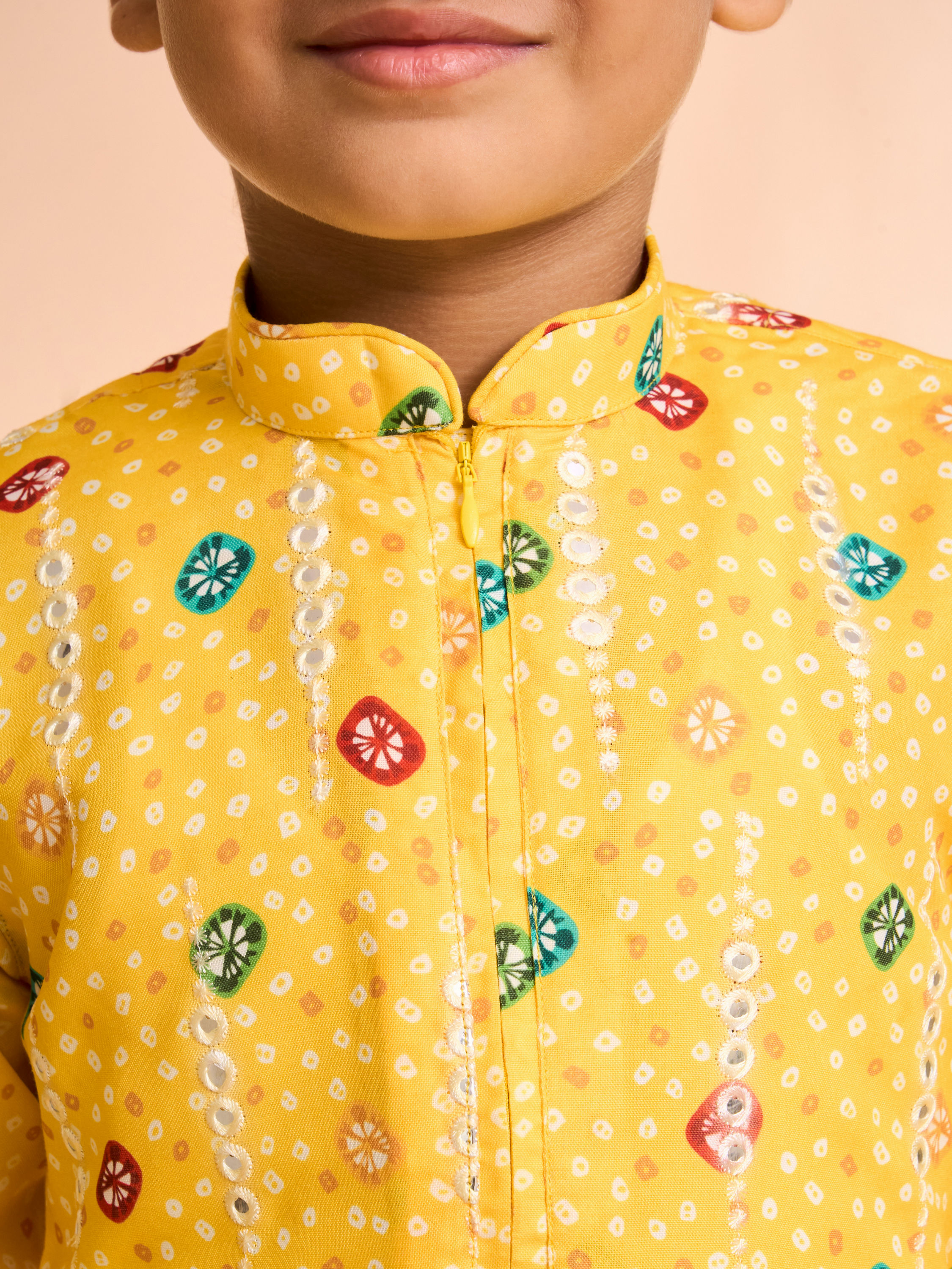 Manyavar Boys Sunlit Yellow Kurta Pajama Set