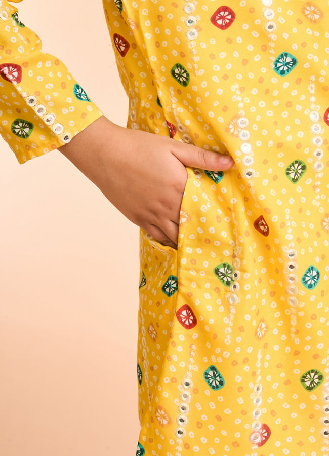 Manyavar Boys Sunlit Yellow Kurta Pajama Set