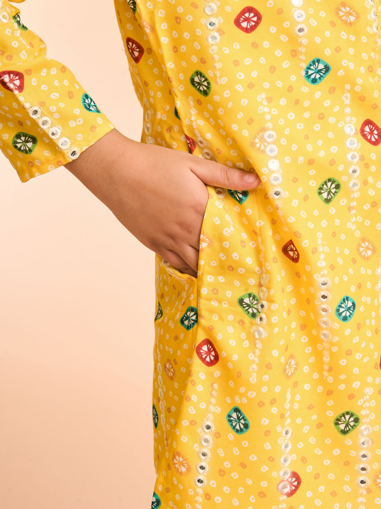 Manyavar Boys Sunlit Yellow Kurta Pajama Set
