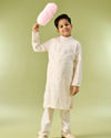 Manyavar Boys Creamy Elegance Kurta Pajama