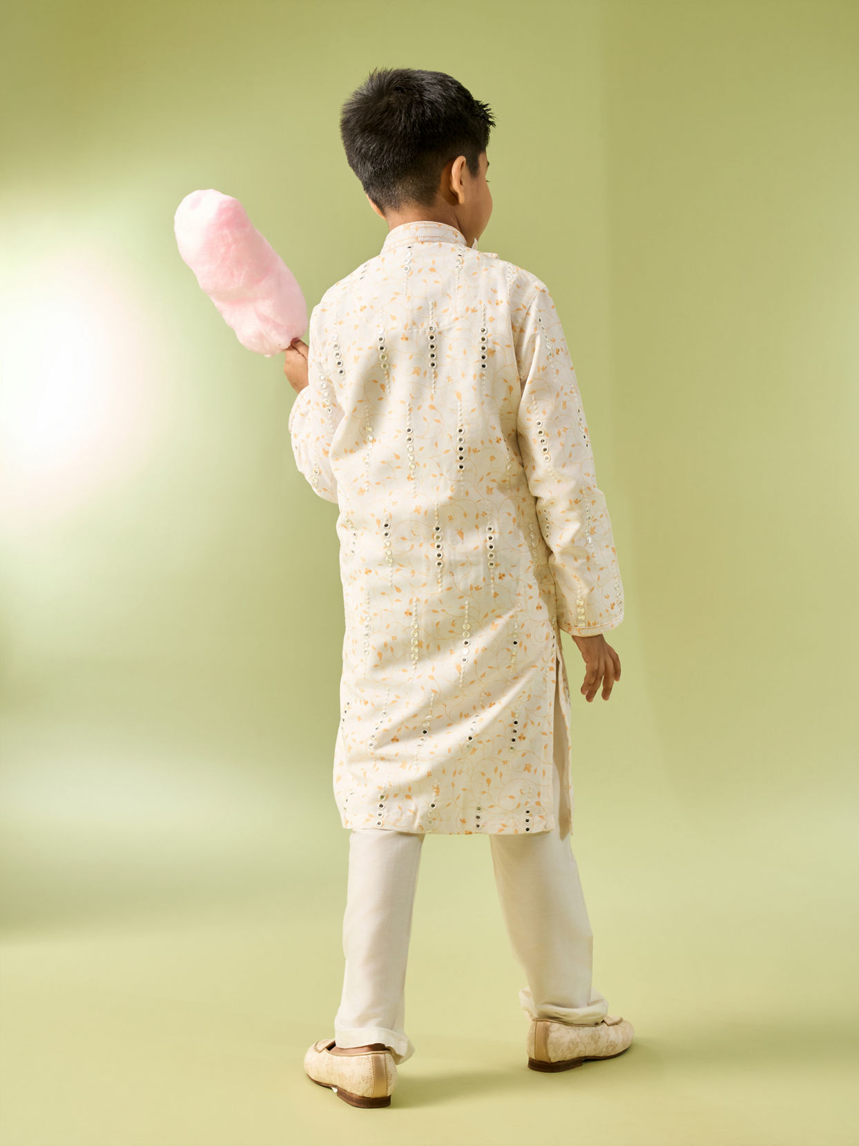 Manyavar Boys Creamy Elegance Kurta Pajama