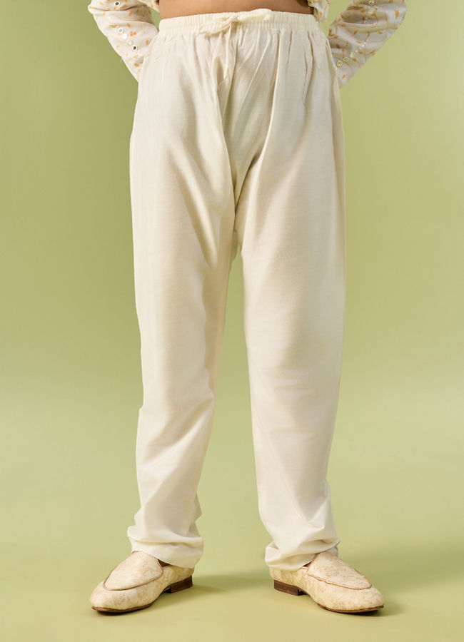 Manyavar Boys Creamy Elegance Kurta Pajama