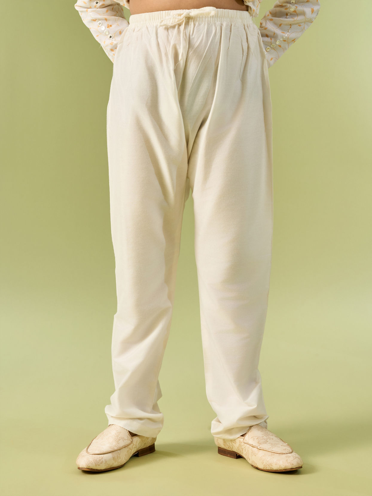 Manyavar Boys Creamy Elegance Kurta Pajama