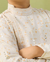 Manyavar Boys Creamy Elegance Kurta Pajama