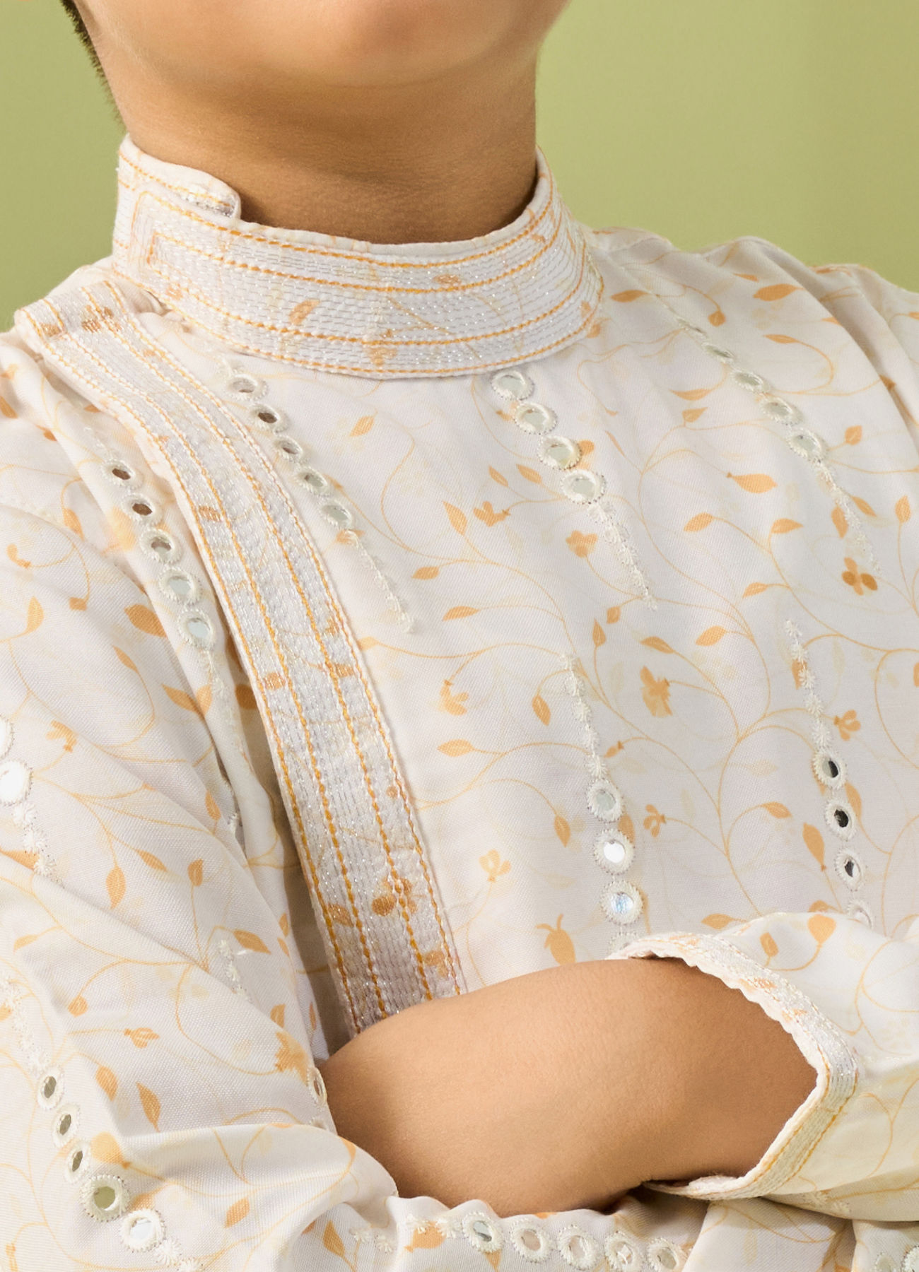 Manyavar Boys Creamy Elegance Kurta Pajama