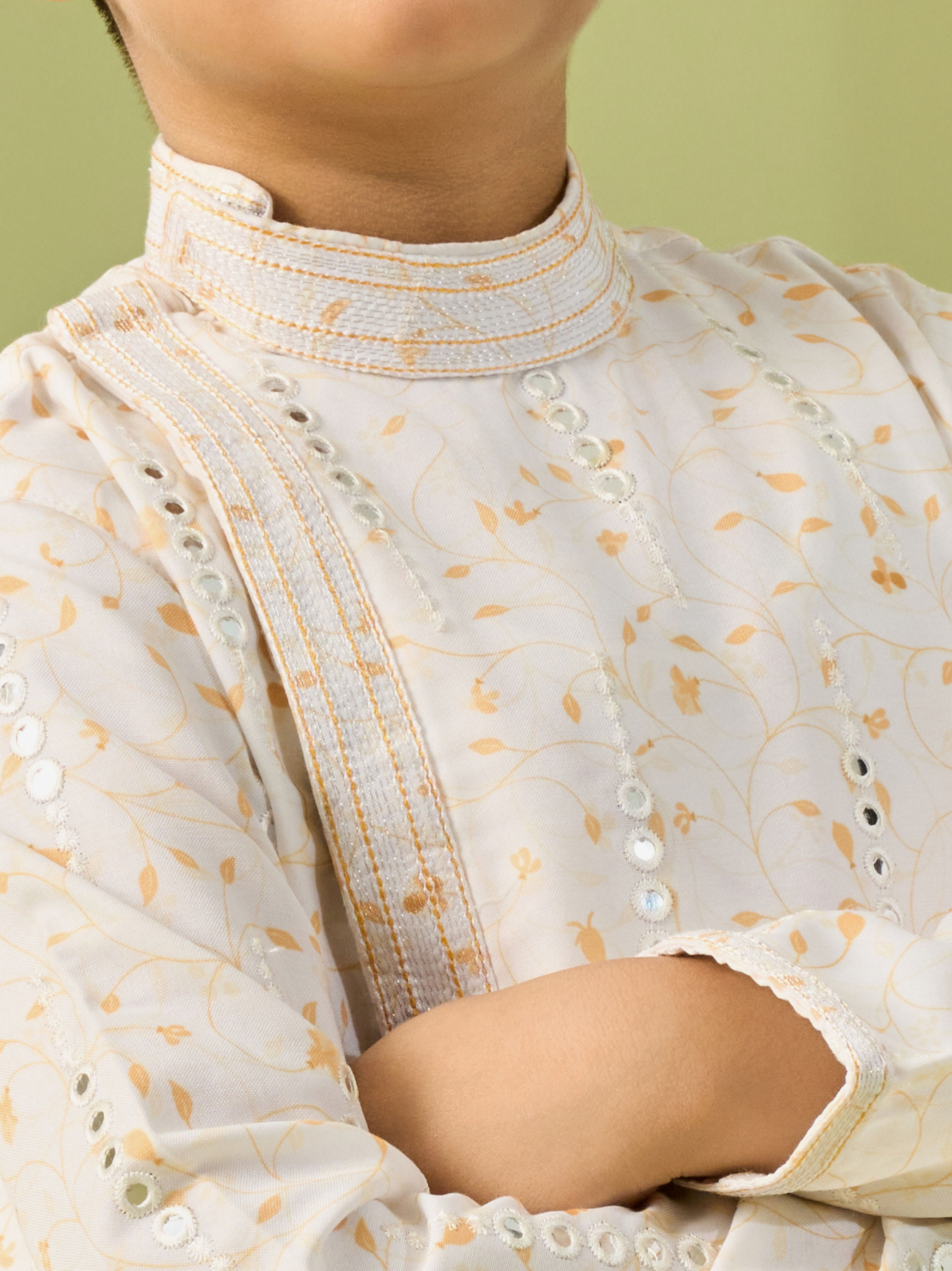 Manyavar Boys Creamy Elegance Kurta Pajama