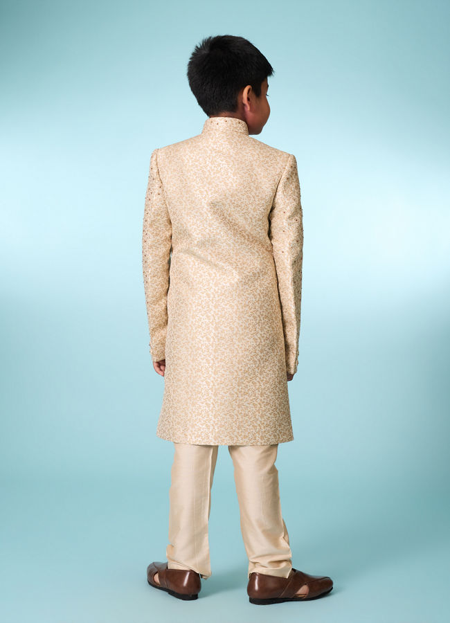 Manyavar Boys Beige Elegance Sherwani