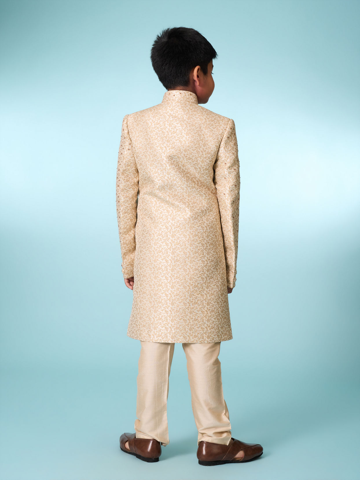 Manyavar Boys Beige Elegance Sherwani