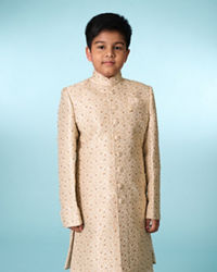 Manyavar Boys Beige Elegance Sherwani