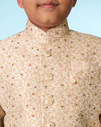 Manyavar Boys Beige Elegance Sherwani
