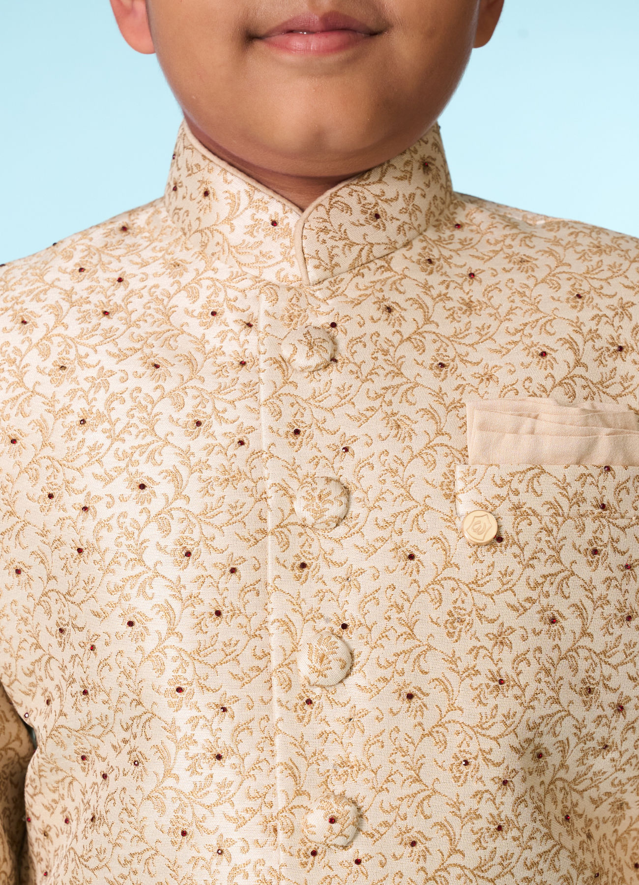 Manyavar Boys Beige Elegance Sherwani