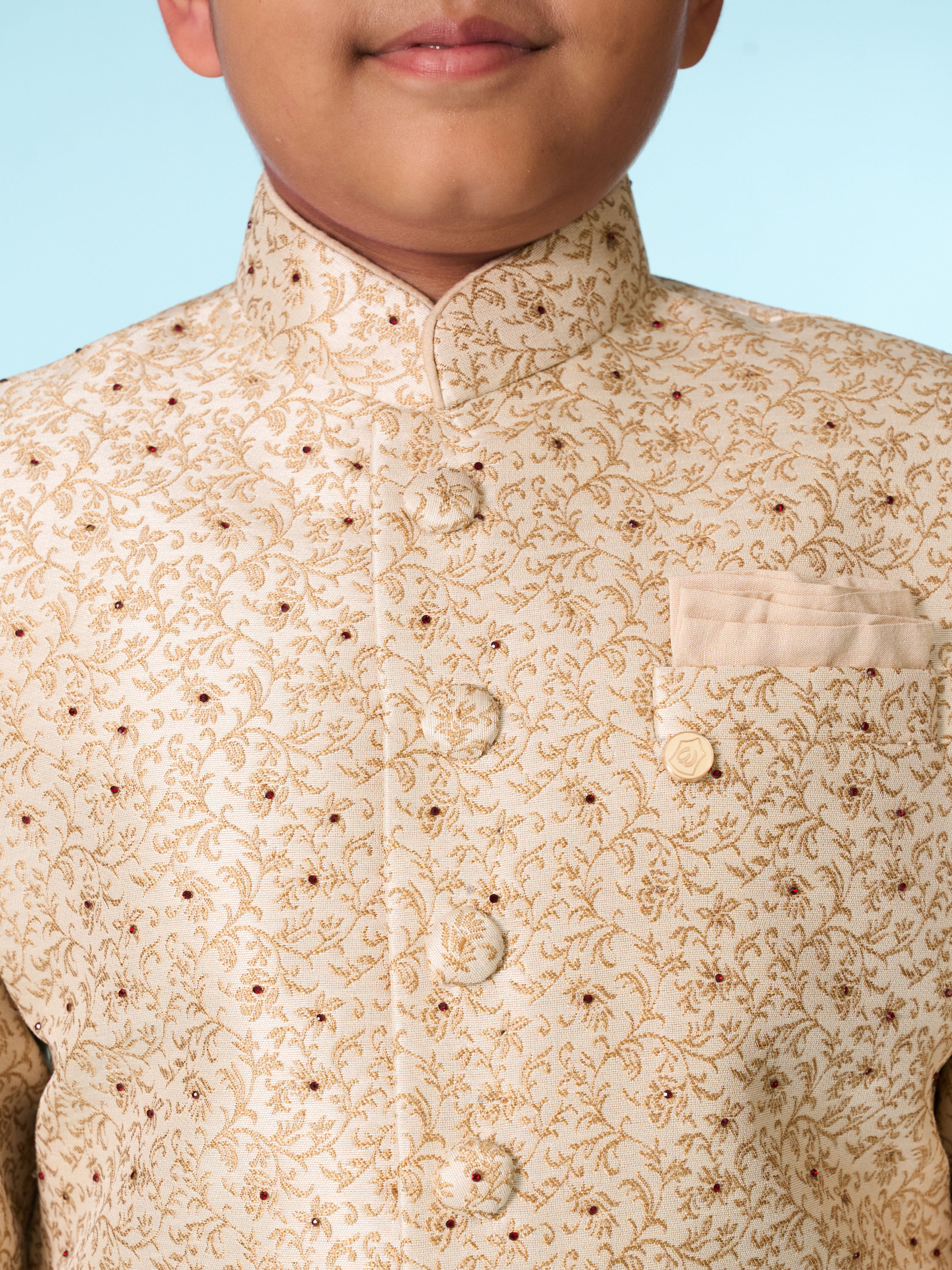 Manyavar Boys Beige Elegance Sherwani