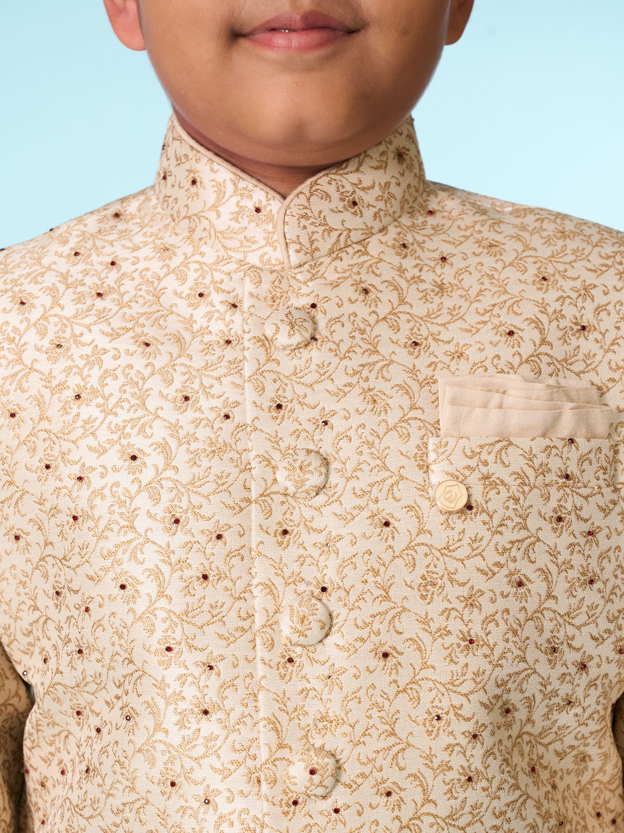 Manyavar Boys Beige Elegance Sherwani