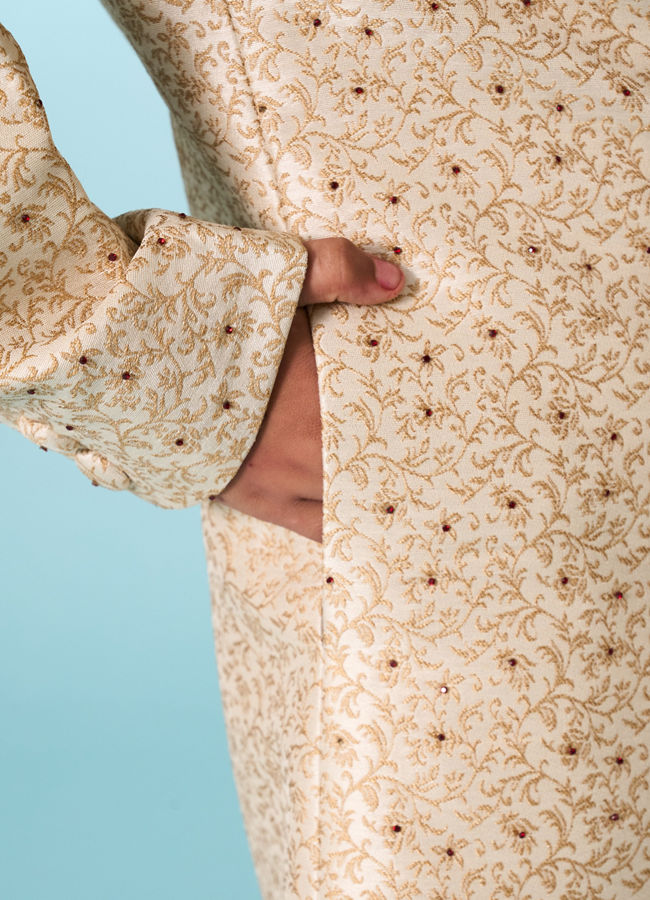 Manyavar Boys Beige Elegance Sherwani