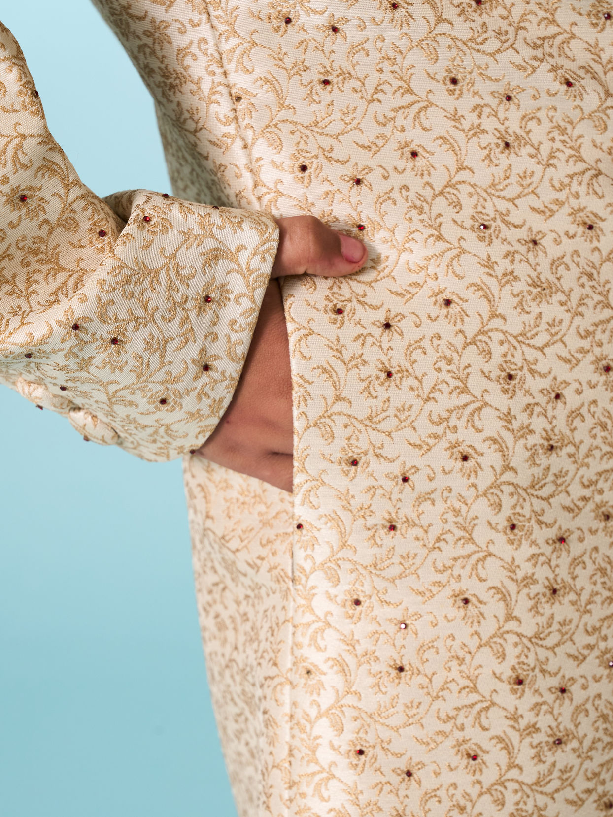 Manyavar Boys Beige Elegance Sherwani