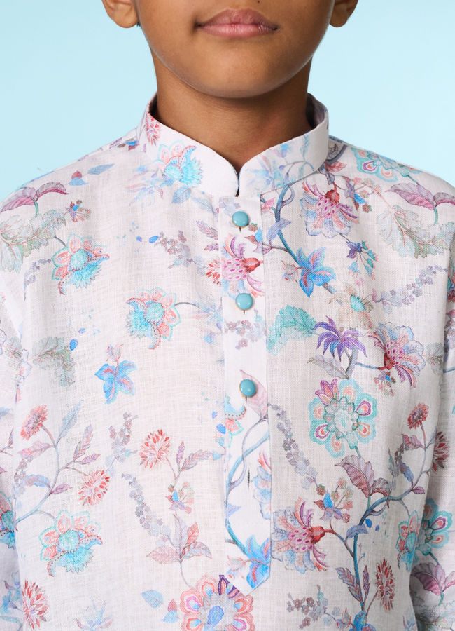 Manyavar Boys Ethereal White Kurta Pajama