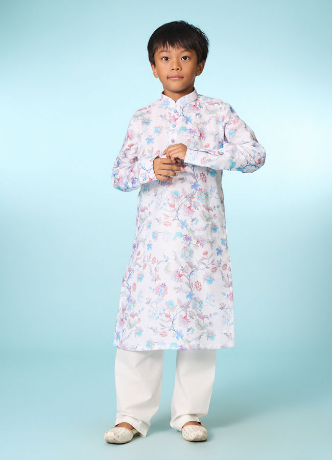 Manyavar Boys Ethereal White Kurta Pajama