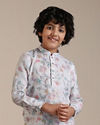 Manyavar Boys Boys Warm White Floral Printed Kurta Set