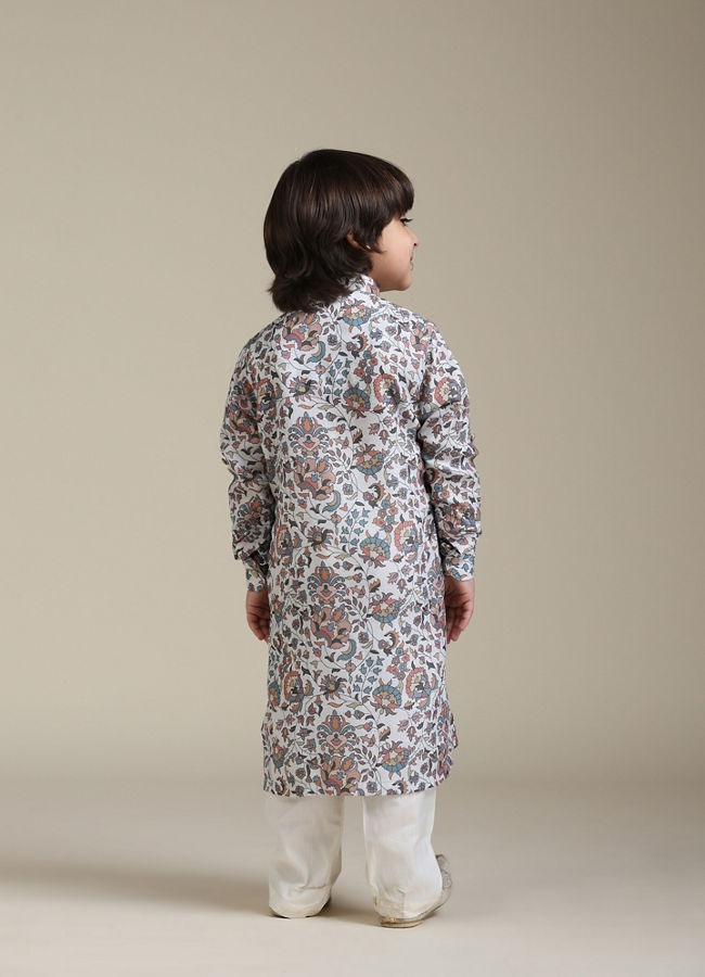 Manyavar Boys Boys Maroon Red Chikankari Kurta Set