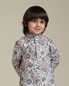 alt message - Manyavar Boys Boys Maroon Red Chikankari Kurta Set image number 0