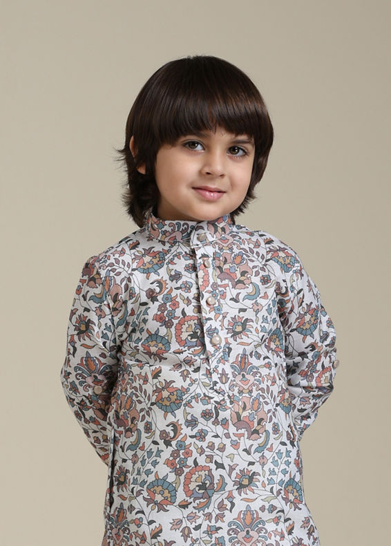 Manyavar Boys Boys Maroon Red Chikankari Kurta Set