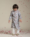 alt message - Manyavar Boys Boys Maroon Red Chikankari Kurta Set image number 2