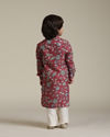 Manyavar Boys Rust Print Blended Viscose Kurta Set