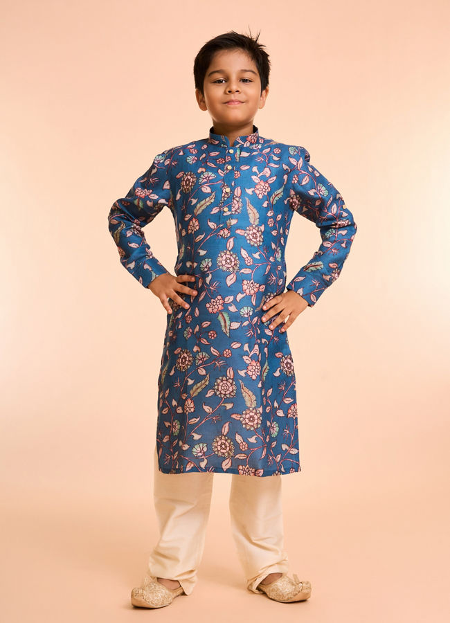 Manyavar Boys Midnight Blue Charm Kurta Pajama