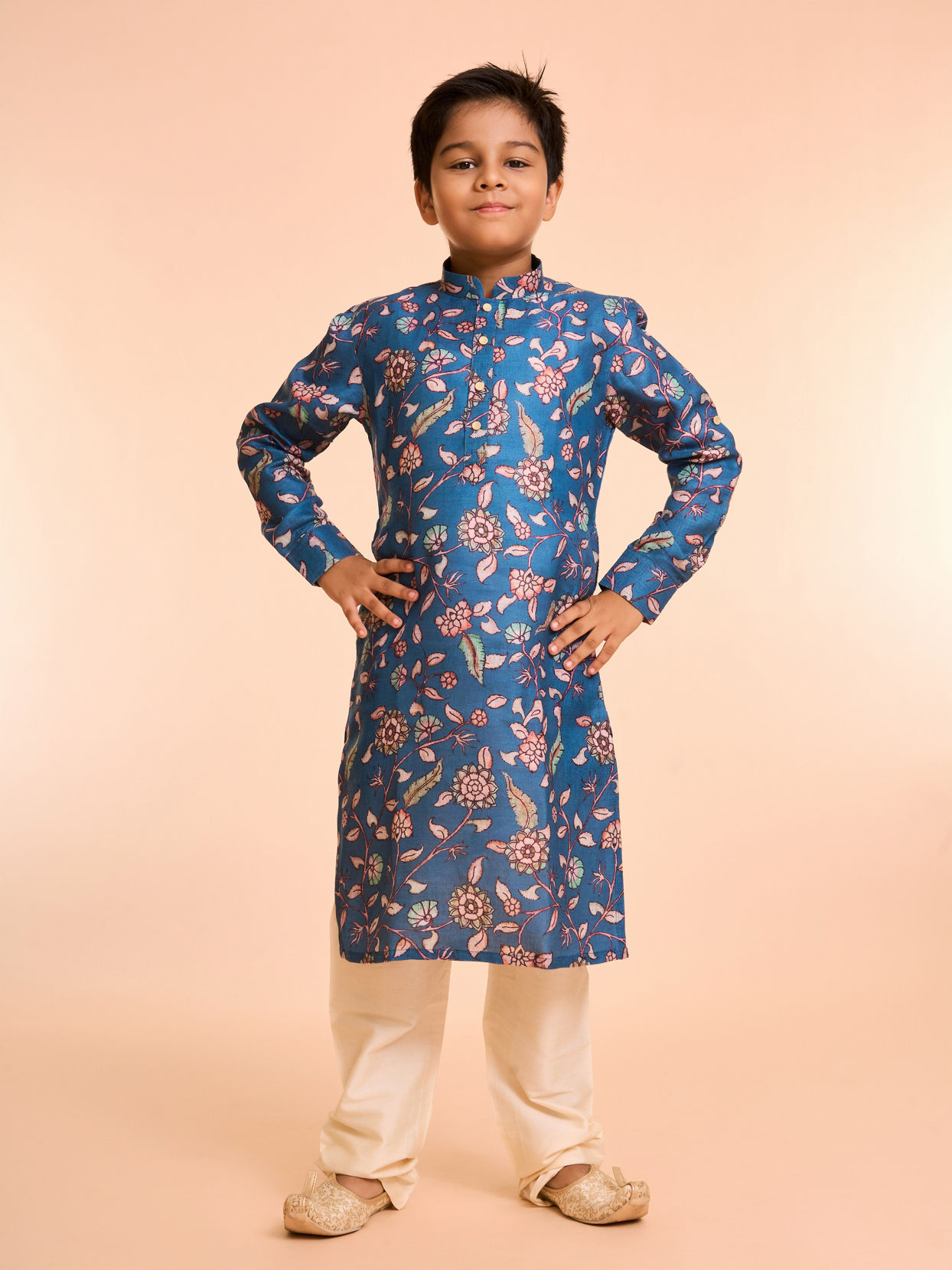 Manyavar Boys Midnight Blue Charm Kurta Pajama