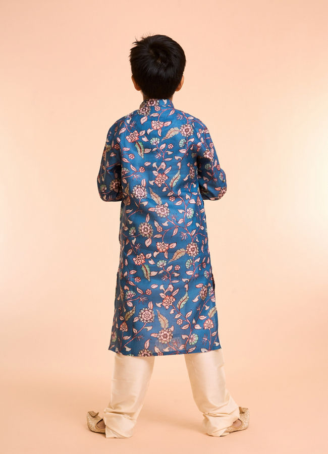 Manyavar Boys Midnight Blue Charm Kurta Pajama