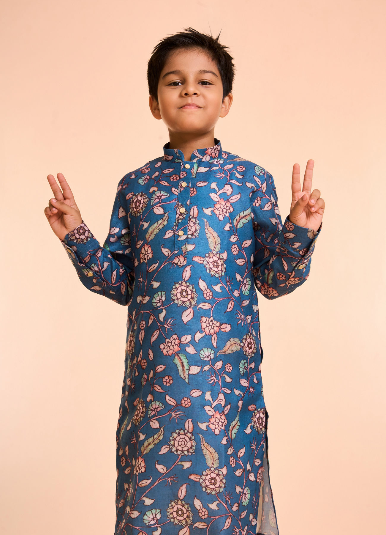 Manyavar Boys Midnight Blue Charm Kurta Pajama