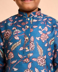 Manyavar Boys Midnight Blue Charm Kurta Pajama