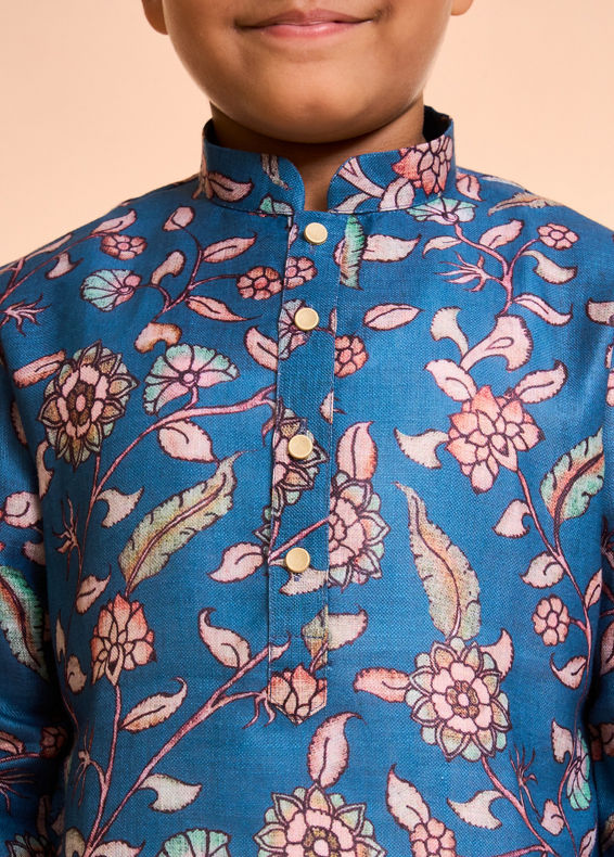 Manyavar Boys Midnight Blue Charm Kurta Pajama